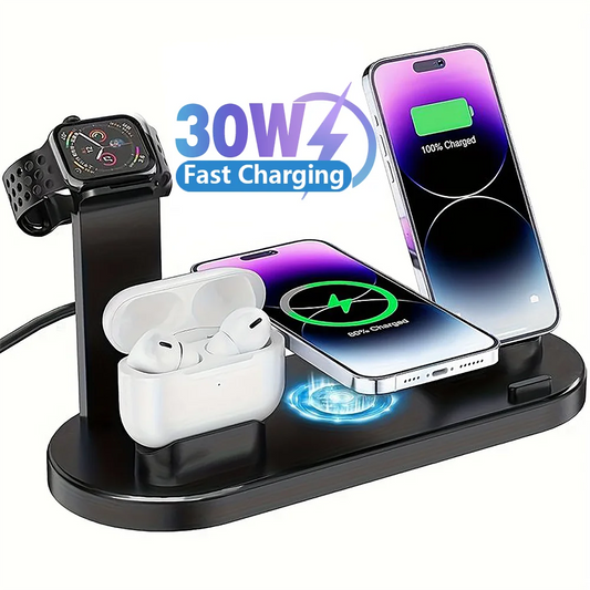 7 in 1 30W Wireless Charger Stand Pad